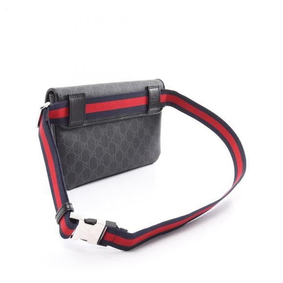 Gucci GG Supreme Belt Bag, Waist Body Coated Canvas, Leather, Men's, Black, G... - Picture 3 of 8
